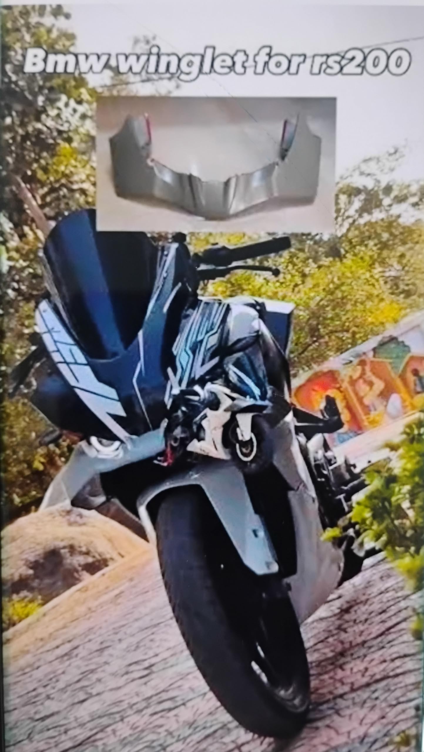 RS200 Wings Fiber Without Paint | Unpainted Fiberglass Side Wing Body Panel Compatible with Bajaj Pulsar RS200 | Motorcycle Custom Modification Fairing Accessory-image-19