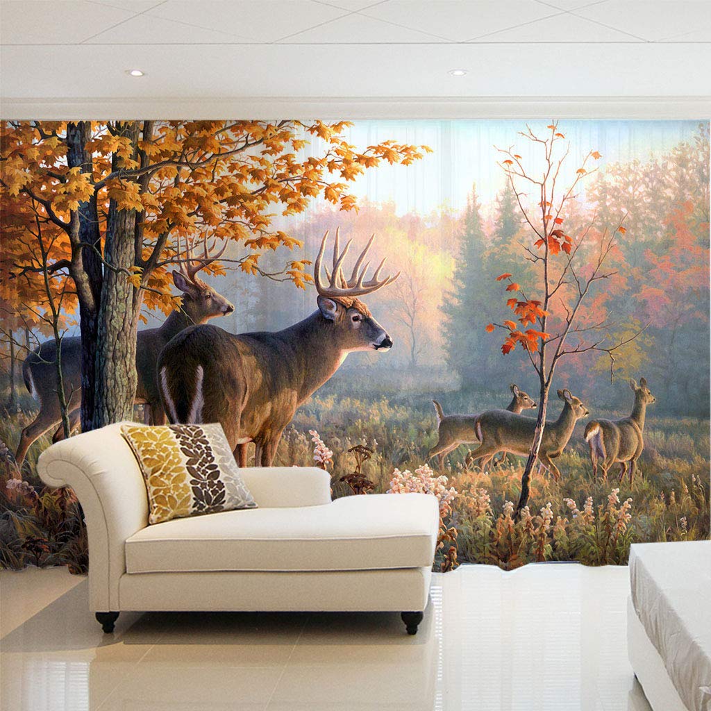 Rideau voilage haut de gamme imprimé cerf draperie élégante salon 140x245cm