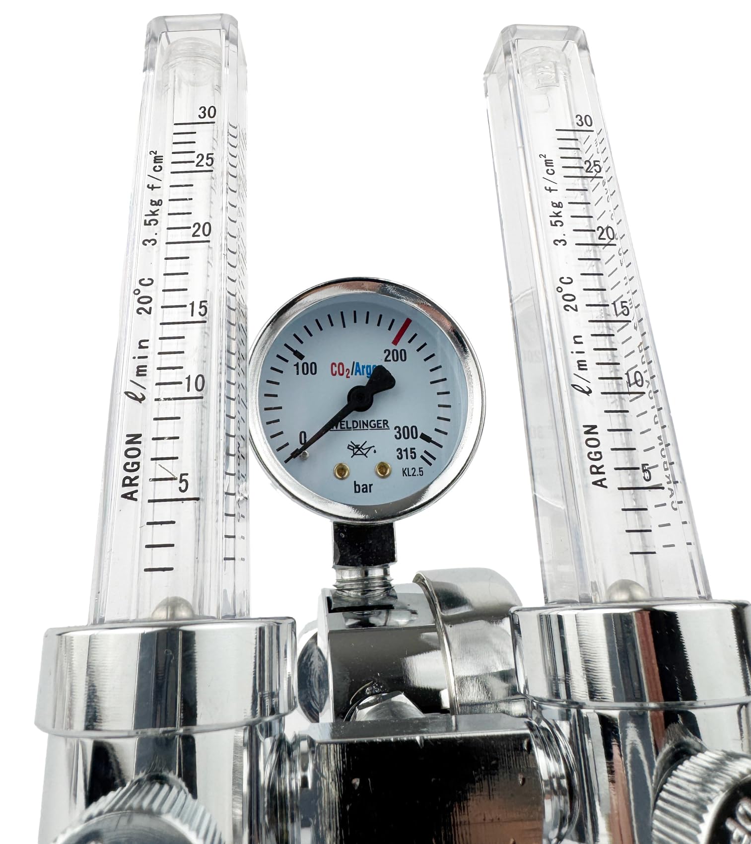 WELDINGER Druckregler ECO mit 2 x Flowmeter für Argon + Formieren