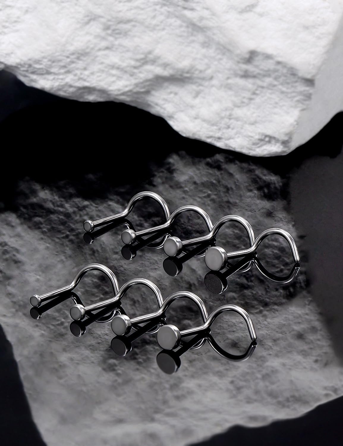 18G 20G 22G Astm F136 Titanium Nose Rings Studs Piercing Jewelry for Women Men Nose Nostril Piercing Jewelry Top Flat 1.5mm 2mm 2.5mm 3mm 4 Pair - Image 2