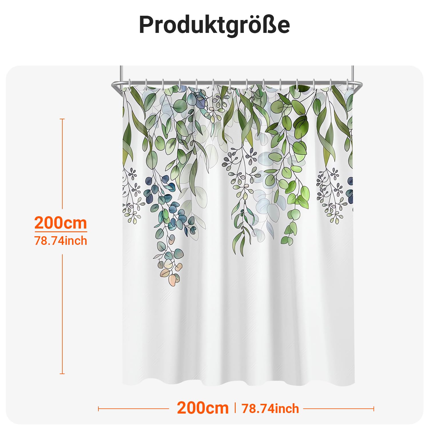 Tenda da doccia decorativa per bagno, tenda da doccia con motivo foresta di bambù, 90 x 180 cm, 12 ganci | Leroy Merlin