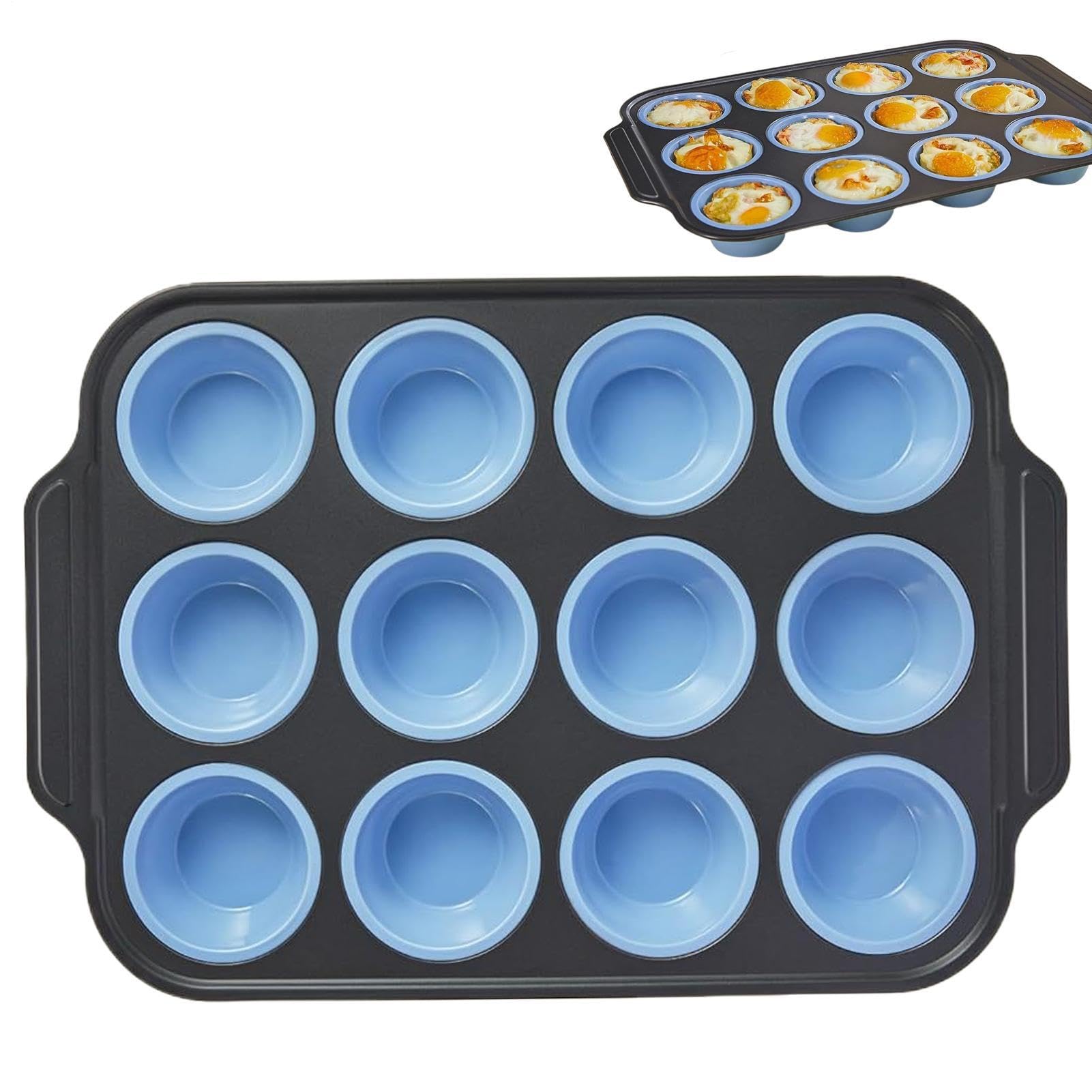 Molde Para Cupcakes Bandeja De Silicona Antiadherente Portátil Y Fácil Con | Bandeja Para Hornear Cupcakes para cocina hogar mesa comedor mujeres hombres familia