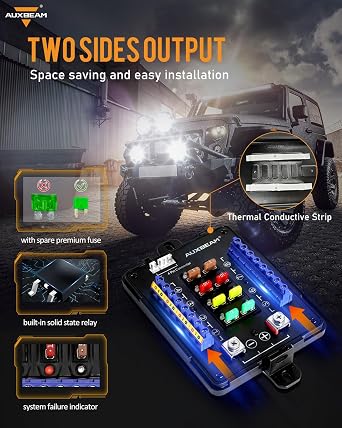 Auxbeam 8 Gang Switch Panel Bluetooth AR-820 with RGB APP Control 3 Modes