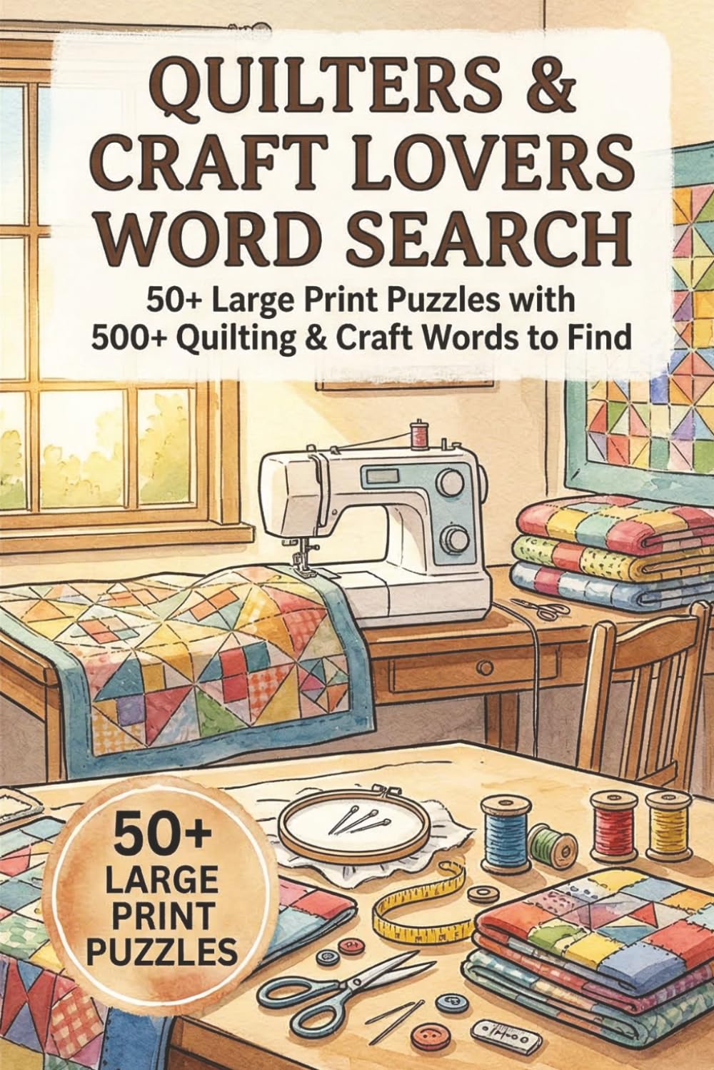 Quilter's and Craft Lovers Word Search Puzzle Book: 50+ Large Print Relaxing Word Search Puzzle Book for Quilting, Sewing, and DIY Craft Enthusiasts (The Cozy Life Word Searches)