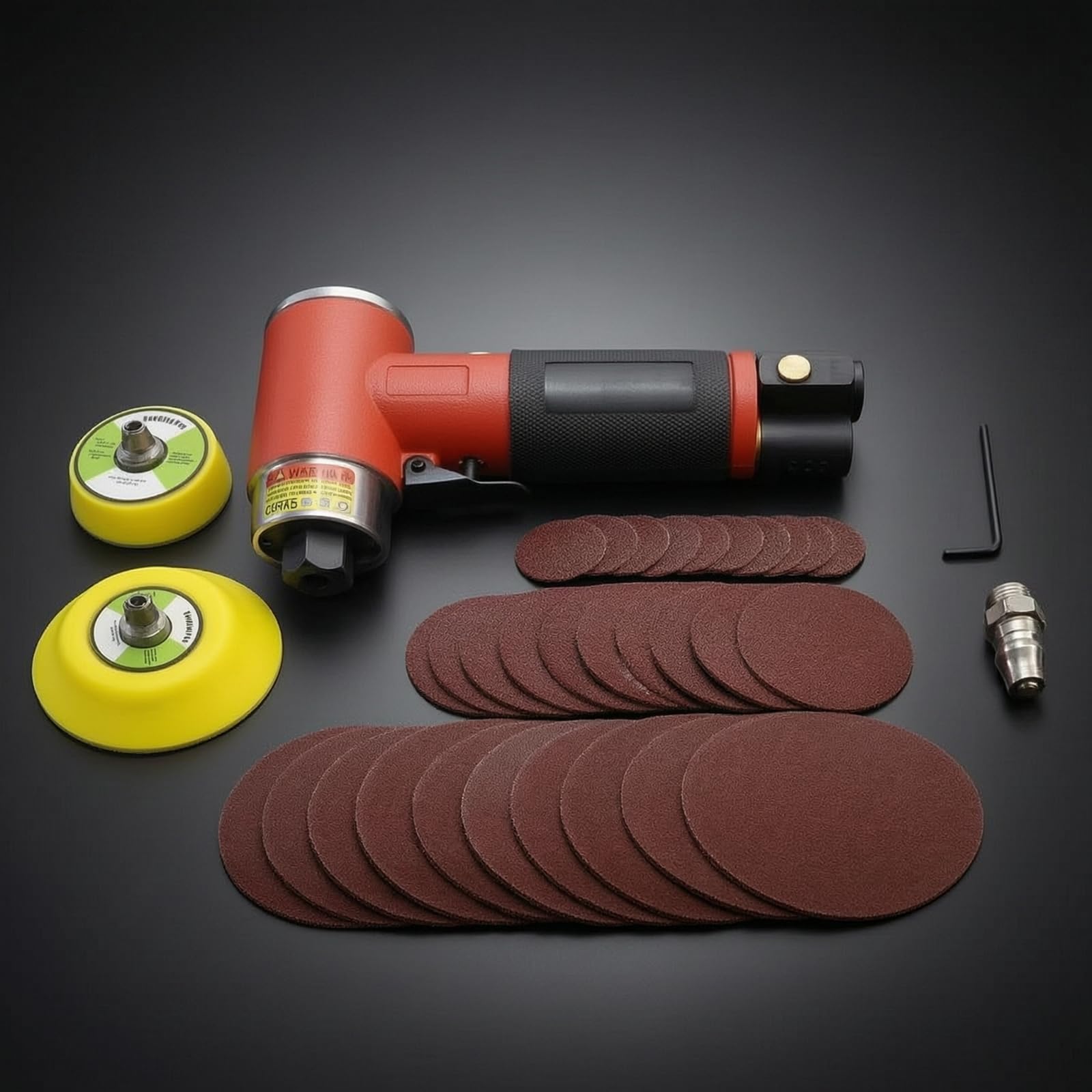 ra Neumática 90° Mini Lijadora en Ángulo Ergonómica ra Neumático para Cpistas, Aficionados Al Bricolaje, r, Negro, Excéntrico