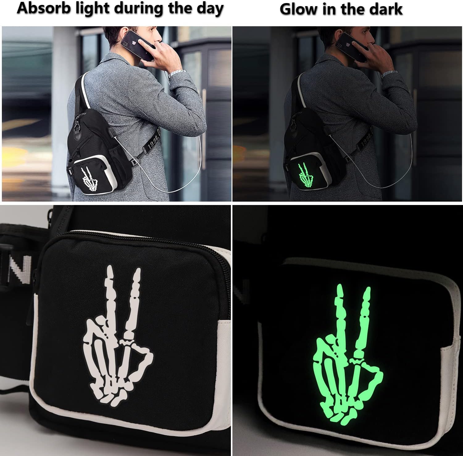 Casual Sling Bag for Boys Men, Small Chest Pack for Travel Sport College School