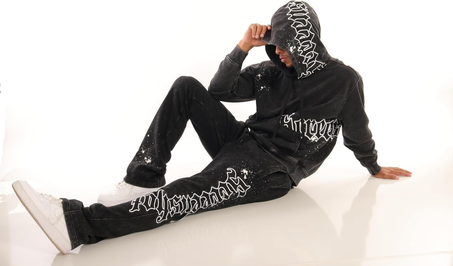 SCREENSHOT-Fleece Pants 5202 Mens Streetwear Urban Stack Fit Fleece Pants - NYC Street Fashion Sweatpants Ribbed Wasteband - Image 5