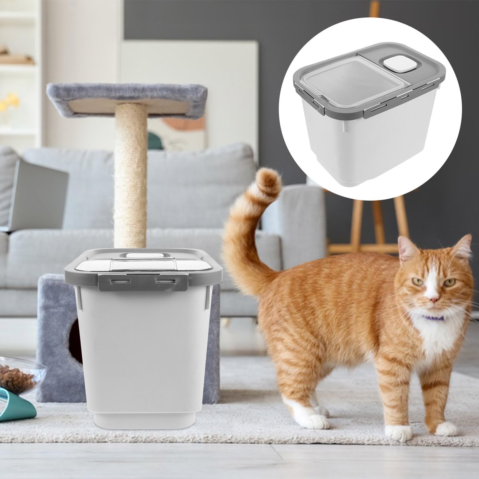 POPETPOP Contenitore per Alimenti per Animali Domestici da 12l, Secchio Ermetico in Pp Riutilizzabile, Facile da Usare per Conservare Cibo per Cani e Gatti in Forma Sigillata