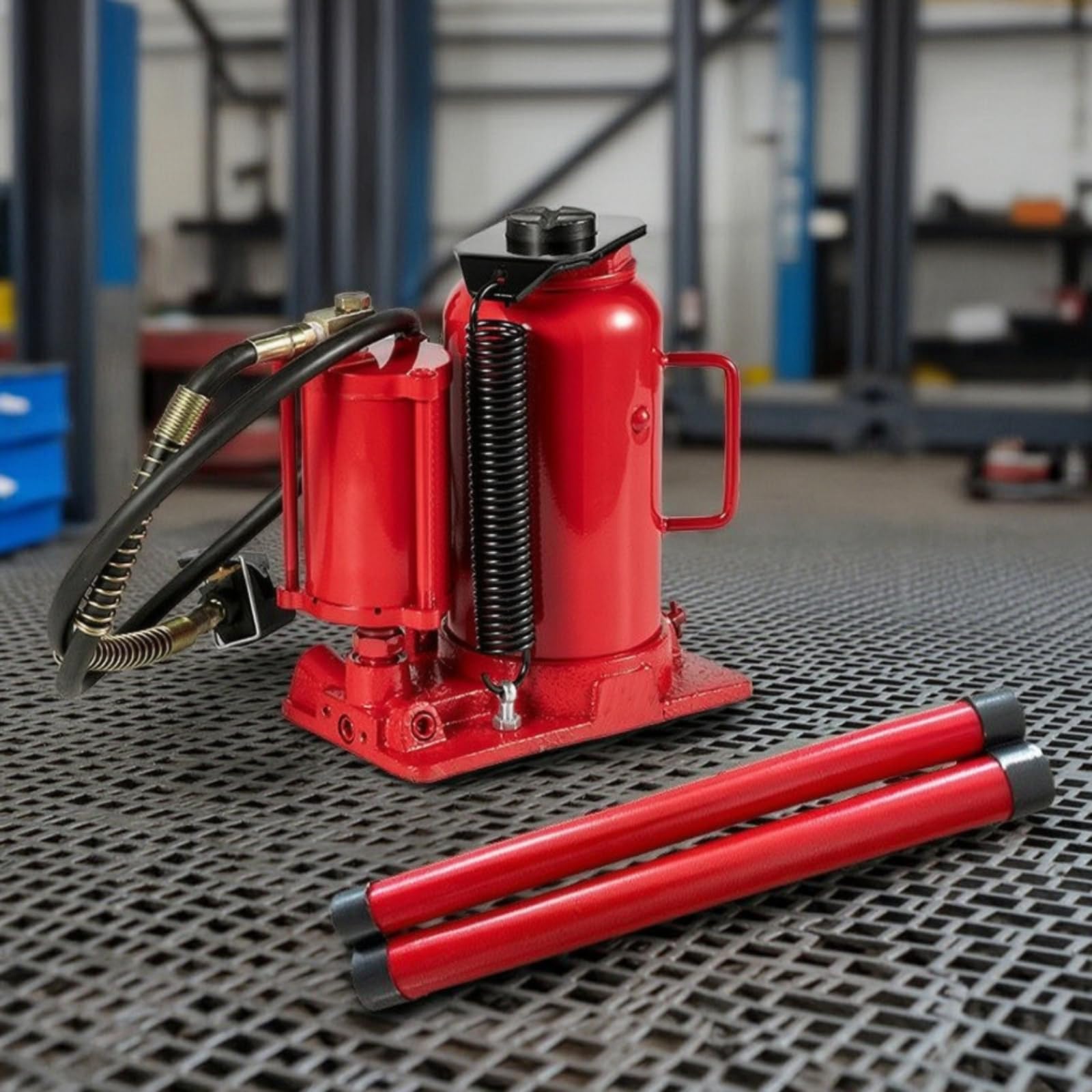 Idraulico Pneumatico Manuale Bottiglia con Tubo Dell'pneumatico Regolabile Sollevatore per Meccanici, Camionisti, Garage, Emergenza