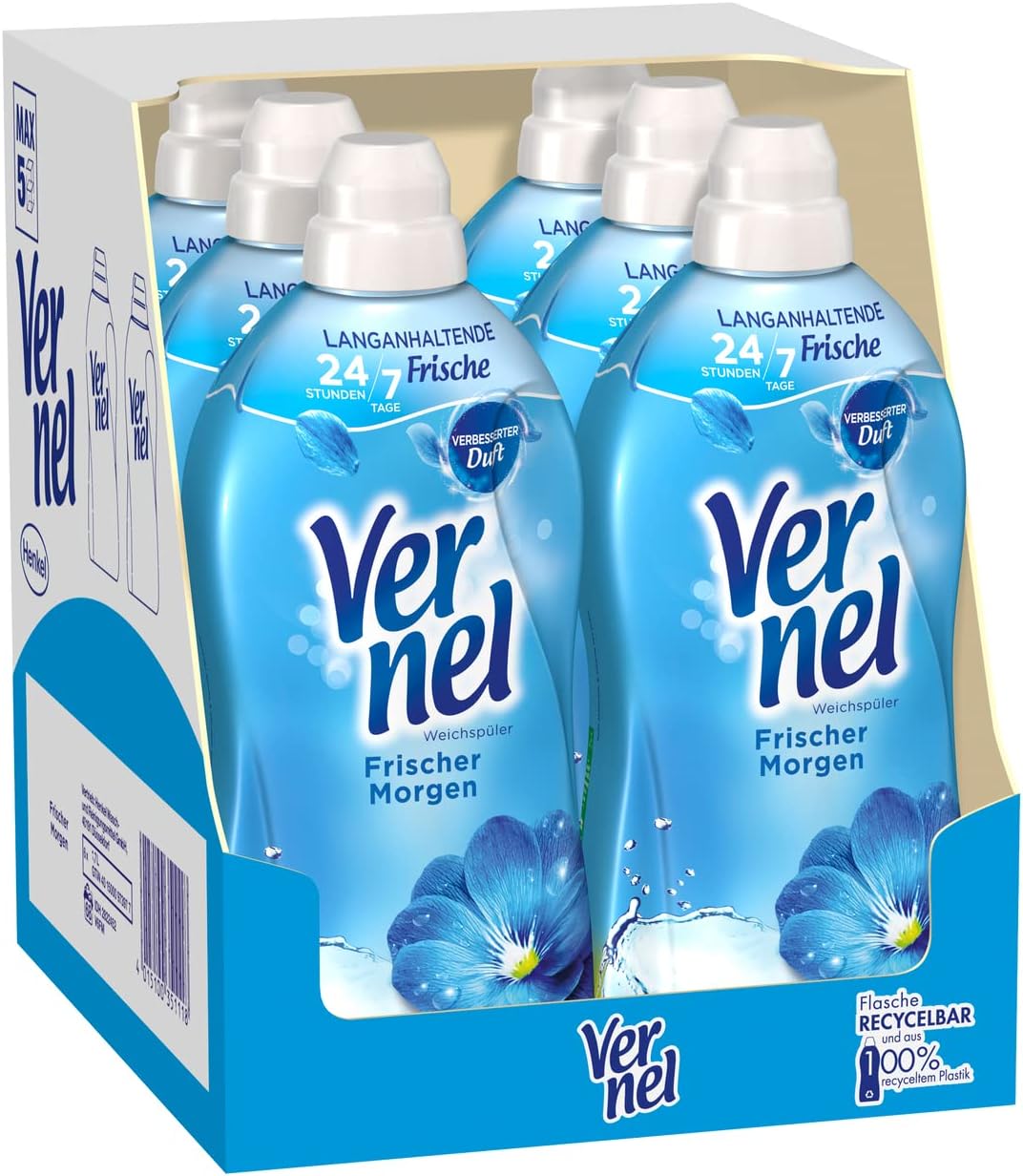 Vernel Frischer Morgen Weichspüler (6 x 68 Waschladungen), Wäscheduft ...
