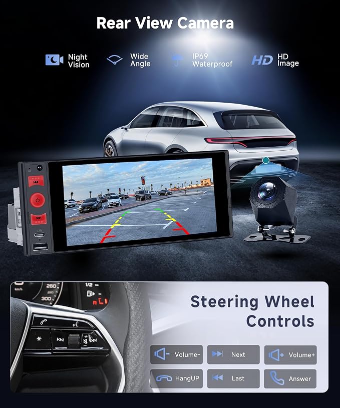 Radio para Auto Android 6 Pulgadas Pantalla Táctil miniatura 5