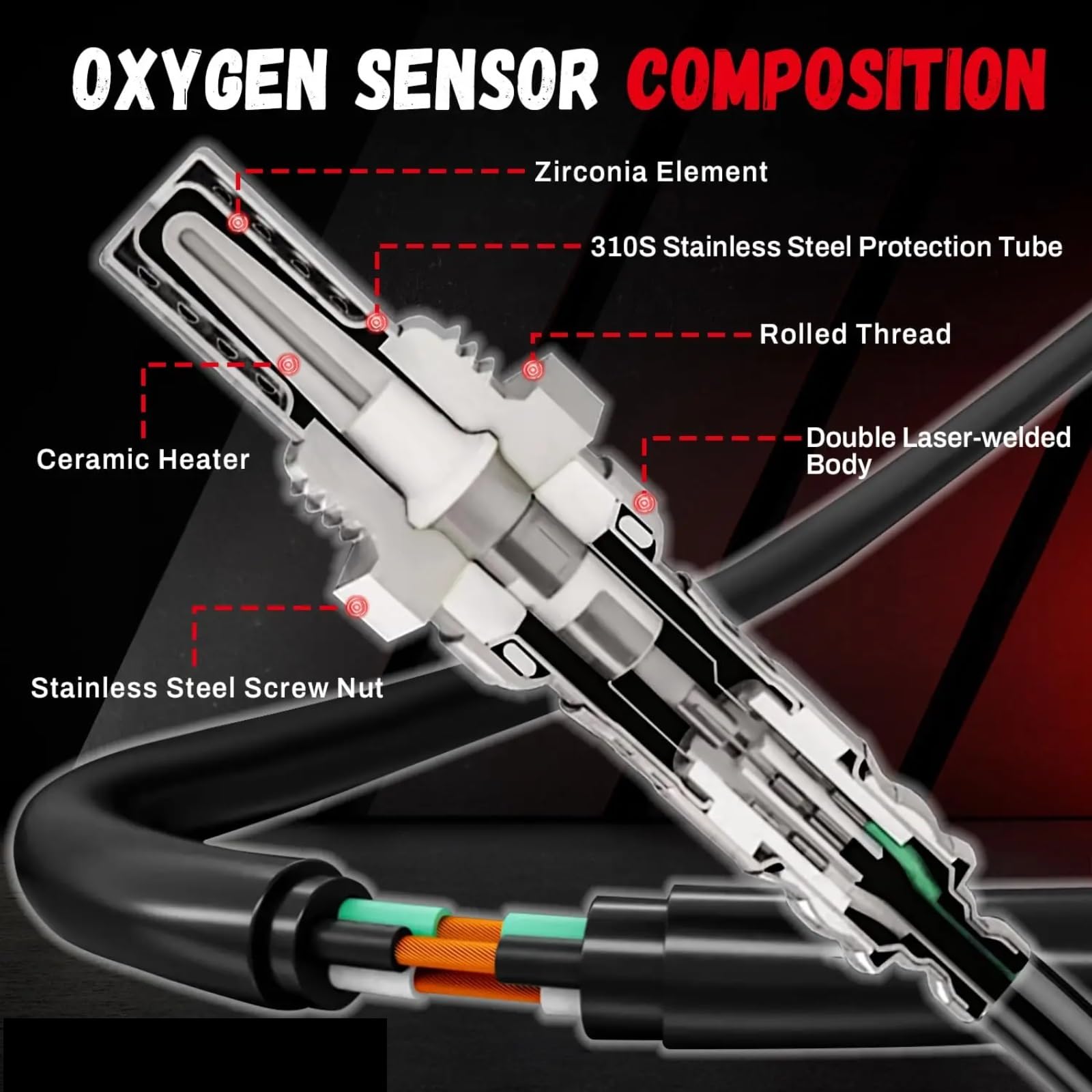 Sonda Lambda Sensore Sensore Di Ossigeno O2 Rapporto Carburante Aria E Sensore O2 39210-25130 Compatibile Con Hyundai Per Sonata V Nf 2005-2010