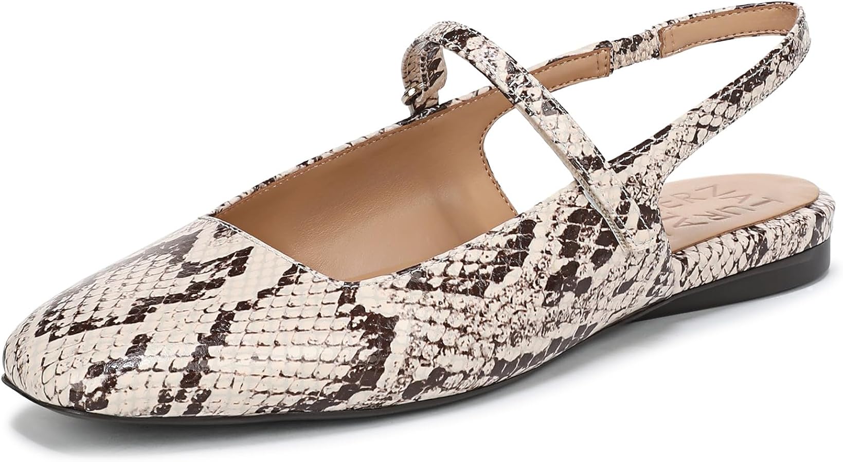 Amazon.com | Naturalizer Women's Connie Mary Jane Flat Beige Multi