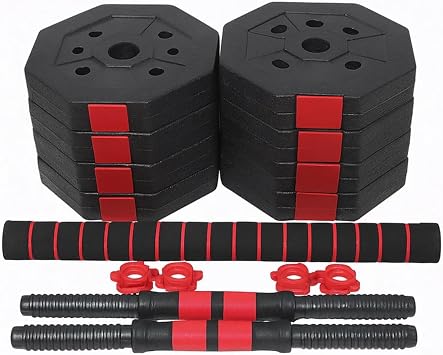50kg 110lb Adjustable Octagonal Dumbbell Set   Home Gym Weight Lifting & Strength Training Fitness Equipment