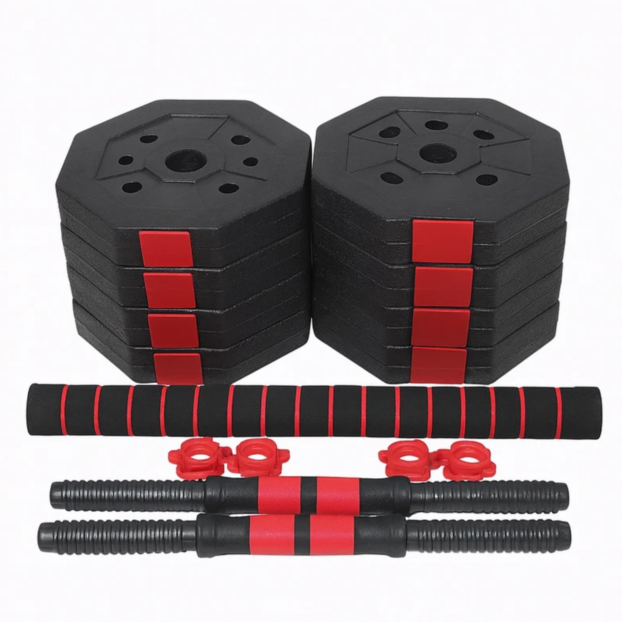 50kg (110lb) Adjustable Octagonal Dumbbell Set – Home Gym Weight Lifting & Strength Training Fitness Equipment (50 KG (110 lb))