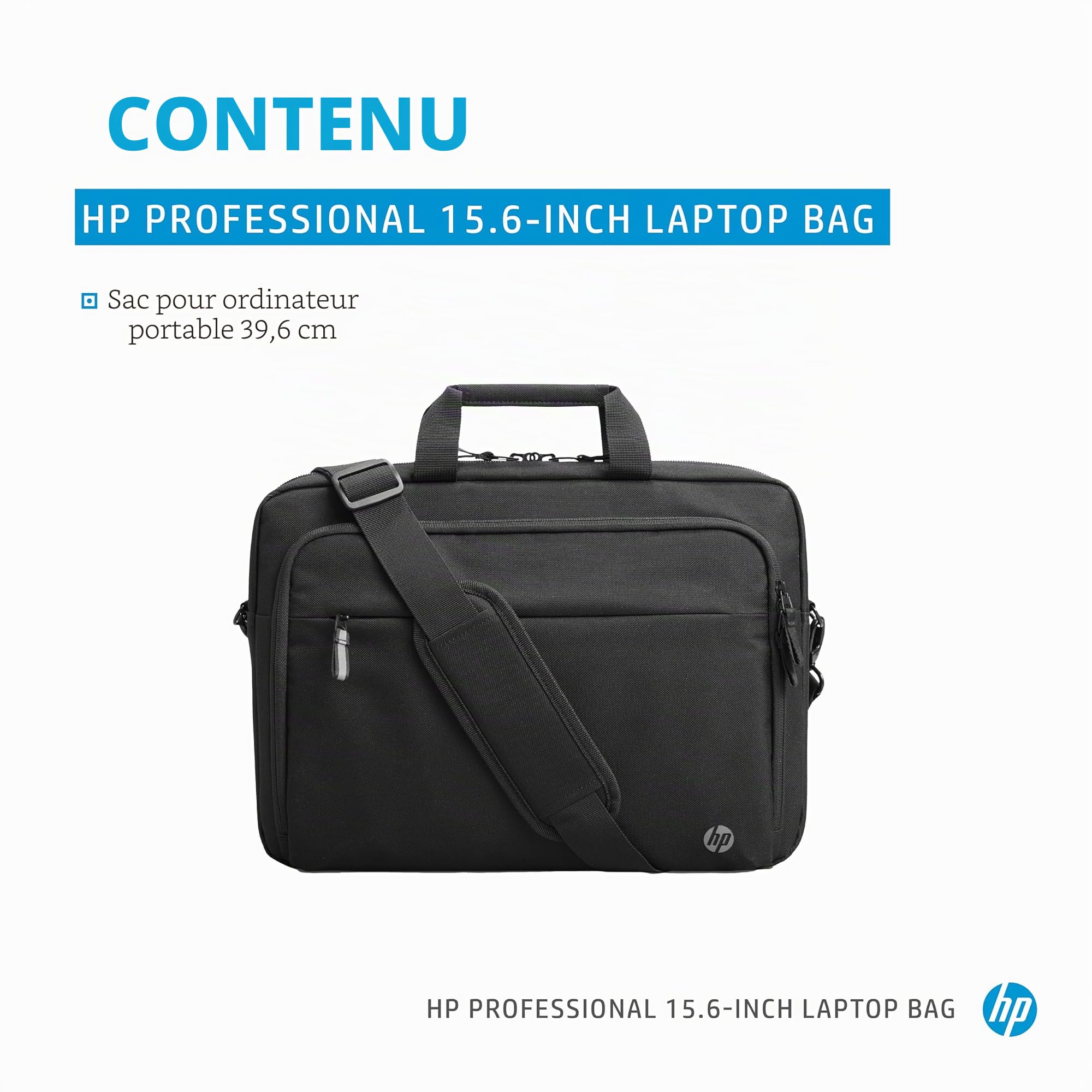 HP TopLoad Sacoche professionnelle pour ordinateur portable/Chromebook/Mac, RFID, valise pass-through – Gris