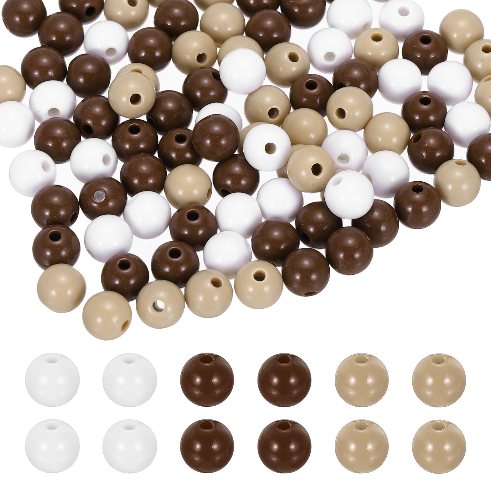 Perles d'espacement PATIKIL 8mm de forme ronde et lisse pour la création de bracelets