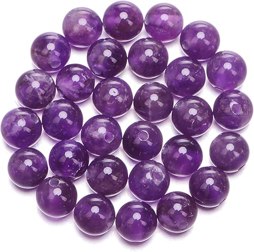 AD Beads Cuentas redondas sueltas de piedra preciosa natural de 0.394 pulgadas (0.394 in), agujero grande, tamaño de 0.079 pulgadas,