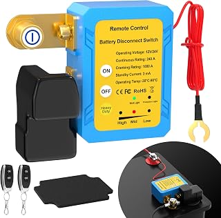 Remote Battery Disconnect Switch Battery 12V 240A Kill Switch Battery Cut Off Switch 12V Car Battery Disconnect Auto Anti Theft Kill Switch for Cars, Trucks, RVs, Boats