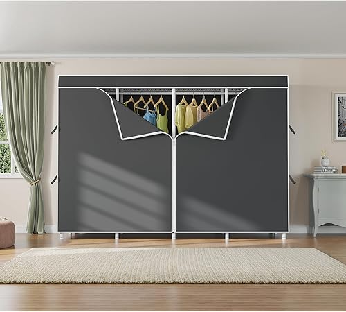 Vista 42 de VIPEK V40C - Perchero de ropa cubierto resistente con cubierta, armario independiente personalizado, armarios portátiles para dormitorio, armario