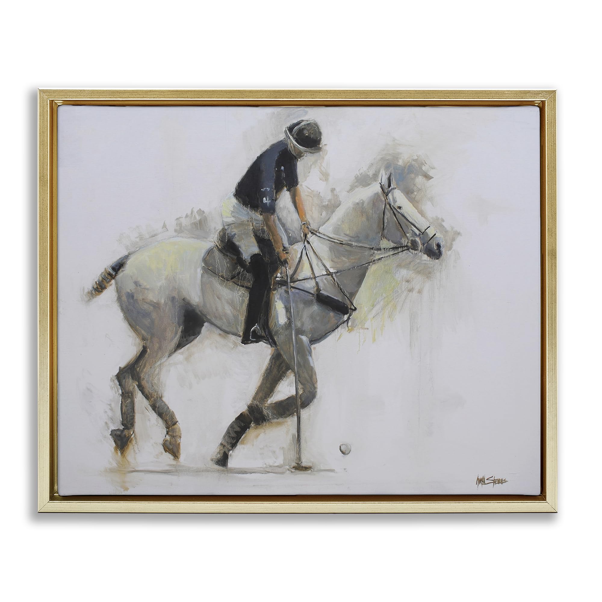 'Polo Rider in Motion'| Floating Frame Canvas Art