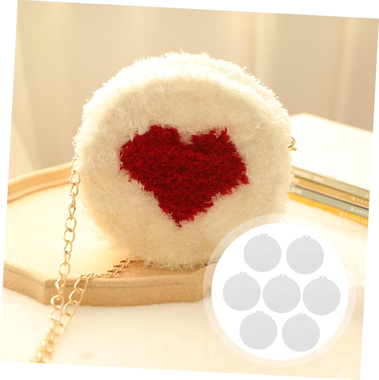 3sets Plastic Mesh Sheets for DIY Crafts Round Cross Stitch Mesh for Bag Making Embroidery Projects Handmade Sheets for Adults 10pcs*3