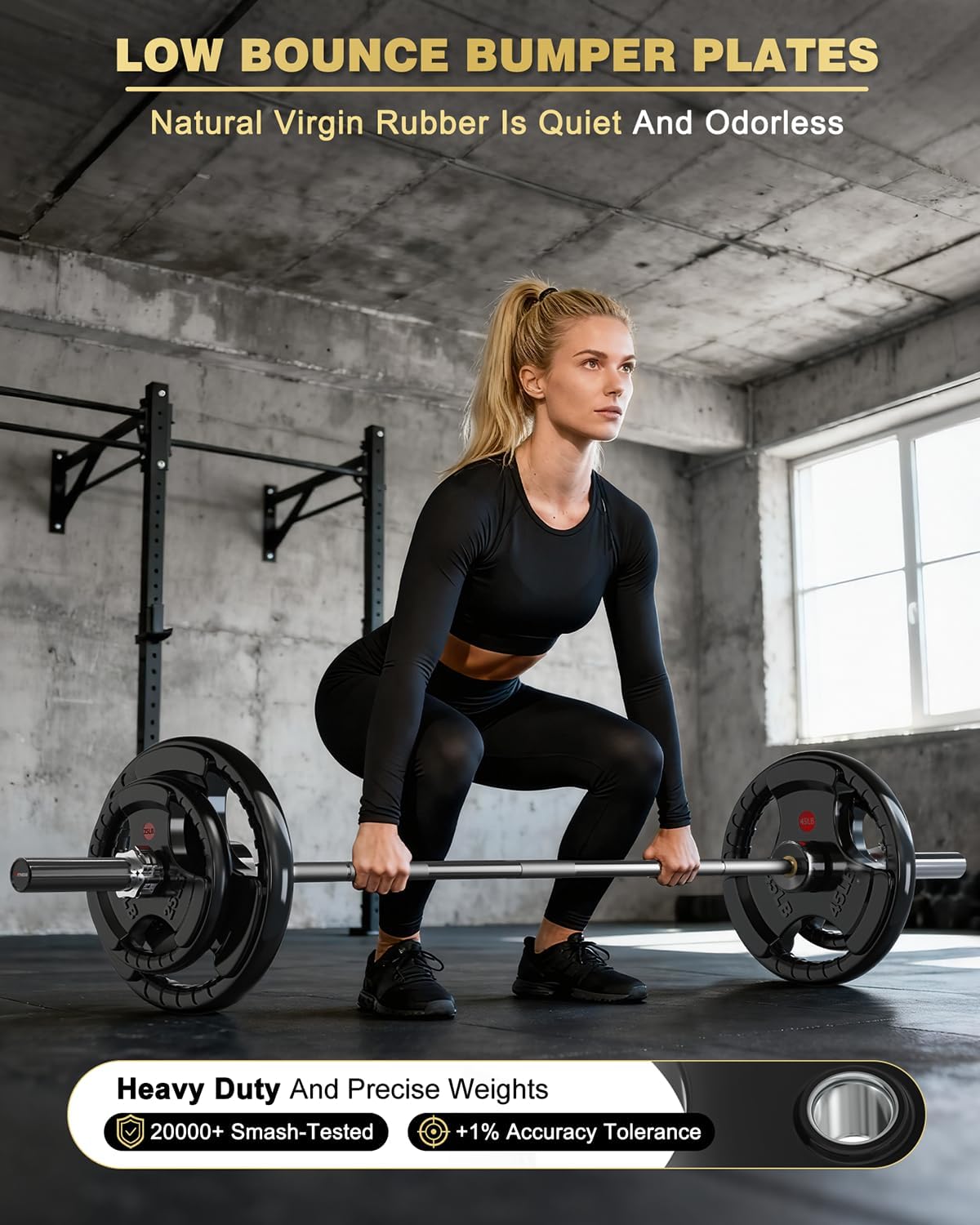 Rendpas 7FT Olympic Barbell for Home Gym Strength Training, 45 Lbs 2-inch Weight Bar with 28mm Grip, 1000 Lbs Capacity 190K PSI Alloy Steel
