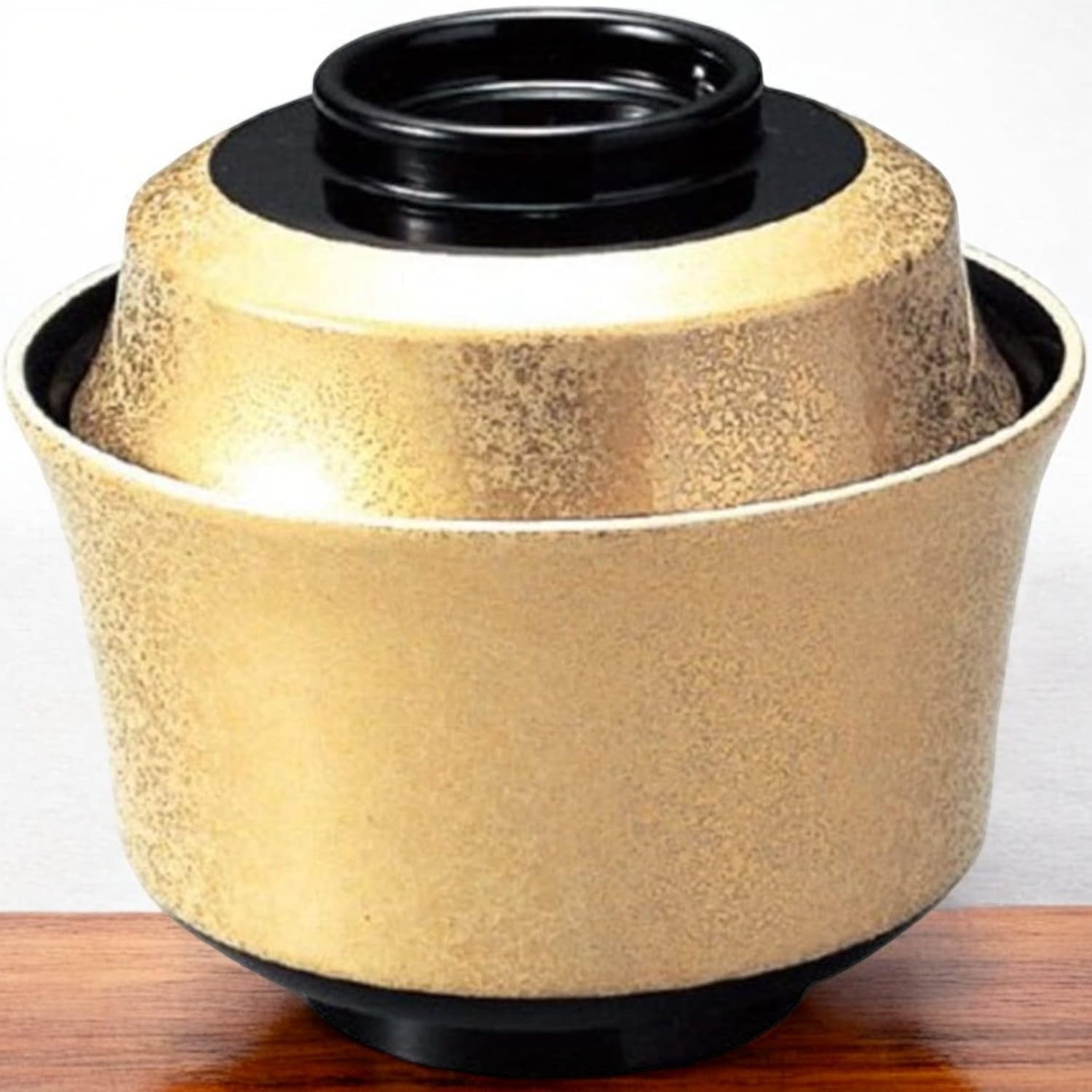 J-kitchens Miso Soup Bowl, 3.6 inch Tenryuji Bowl, Gold Splashing, 4.3 x 3.9 inches (11 x 9.9 cm), Made in Japan