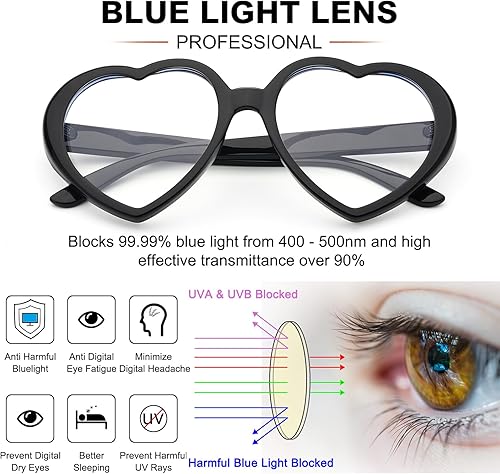 Miniatura 2 de Lentes de sol con forma de corazón para mujeres y hombres, de gran tamaño, de moda, con forma de amor, retro, encantadores, lindos lentes de