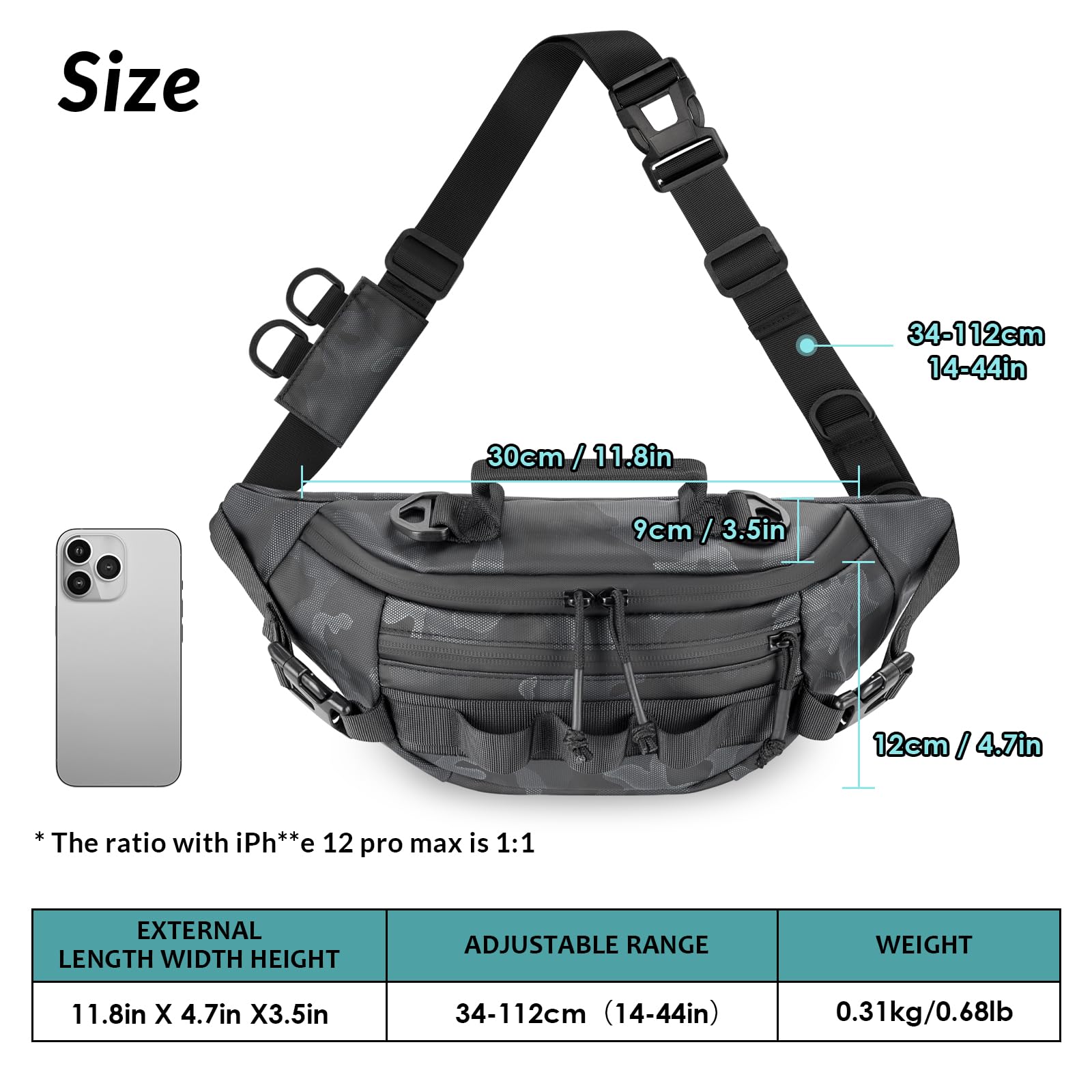 THKFISH Sac Banane de pêche, Sac Banane étanche pour Homme et Femme, Sac de pêche Portable pour pêche à la Mouche
