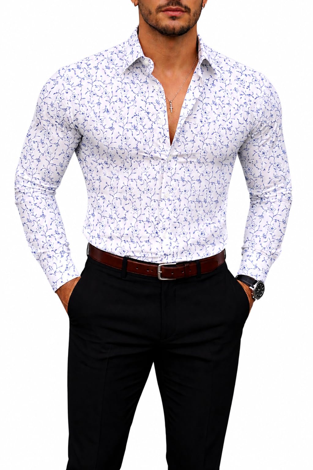 Premium Pure Cotton Printed Shirt Piece Fabric (Designer Geometric Pattern)-image-16