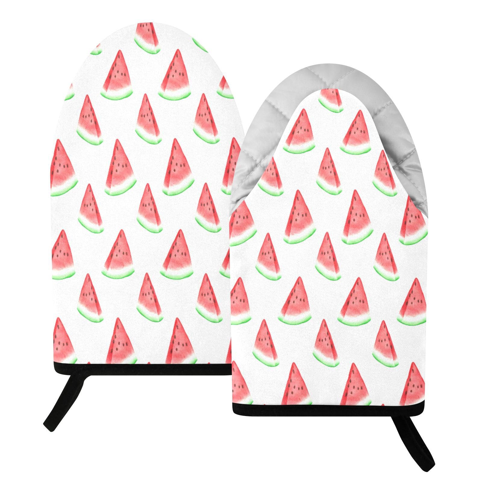 BURSTDDY Sliced Watermelon Oven Mitt,Heat Resistant Kitchen Mitts for Cooking