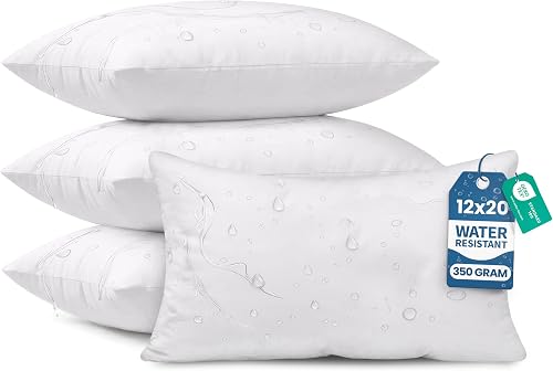 Utopia Bedding 12x20 Outdoor Pillows, Water Resistant Throw Pillows, 4-Pack