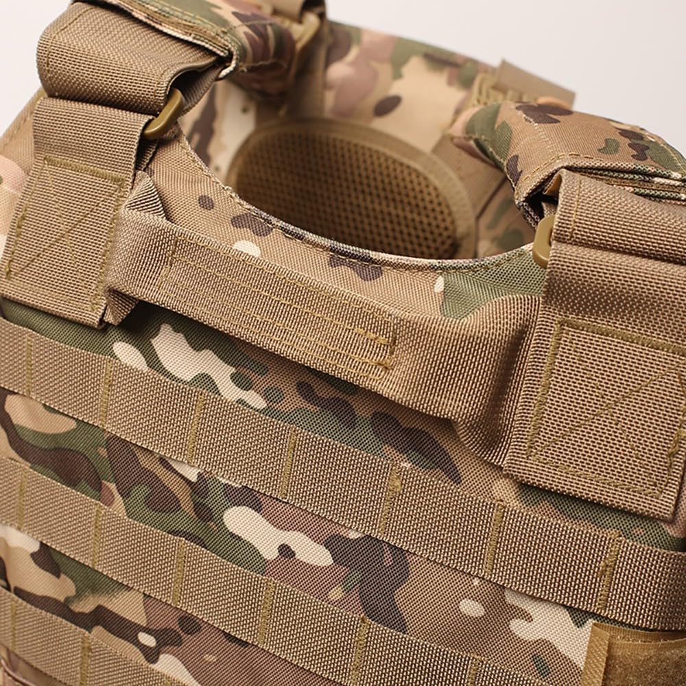 Chaleco Táctico con Bolsillos Modulares Multifuncionales, Sistema MOLLE de Liberación Rápida, Chaleco Ajustable con Gran Capacidad de Almacenamiento para Outdoor