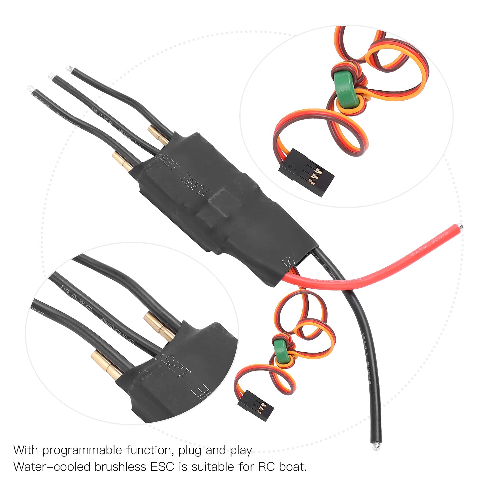水冷ブラシレスラジコンボート Amazon | ブラシレス水冷ESC、RCボート用水冷高速ブラシレス電子