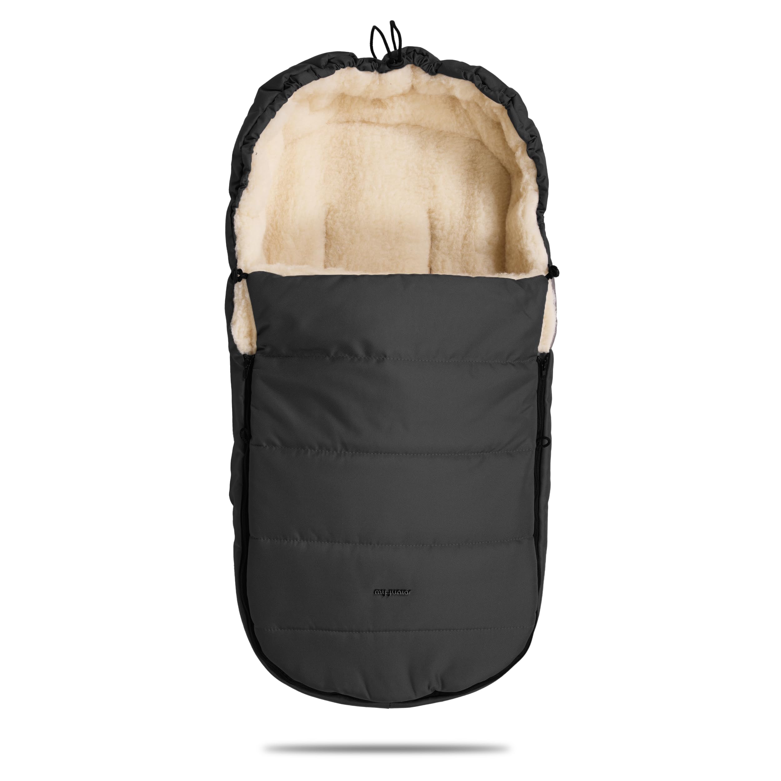 my junior® ThermoWool 2in1 Fußsack 100% Schurwolle, reflektierend, wasserabweisend (Cozy Nighfall) Baby