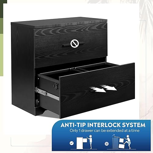 Miniatura 6 de DEVAISE Archivador lateral de madera con 2 cajones