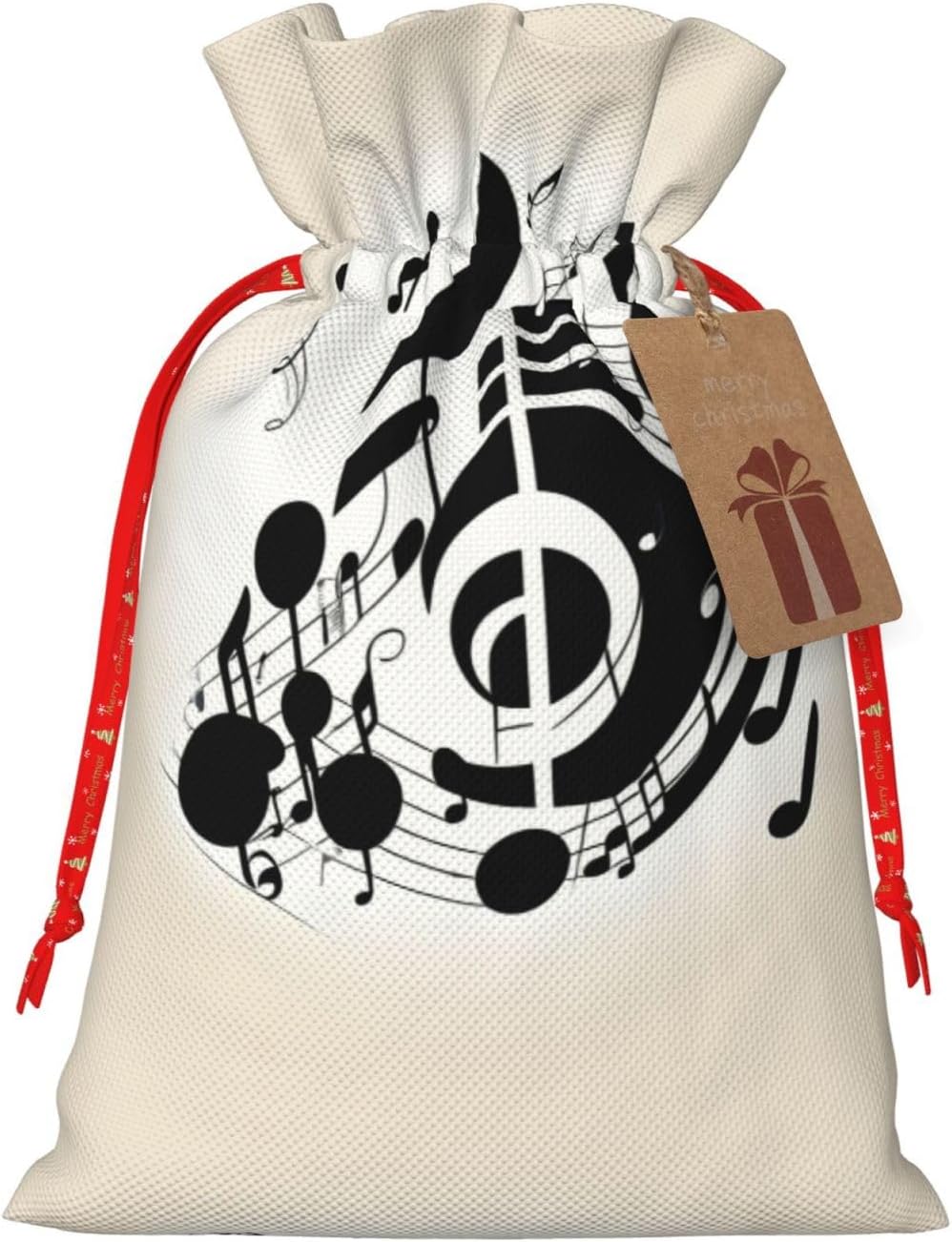 KOPUUYRD Music Note Print Holiday Gift Bags Reusable Gift Bags,Bulk Gift Bags,Stylish Gift Bags For All Occasions