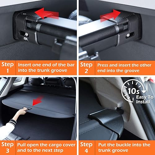 Miniatura 7 de Cubierta de carga de maletero para Mazda CX-5 2017 2018 2019 2020 2021 2022 2023 2024 2025 Cubierta retráctil para maletero trasero de equipaje de