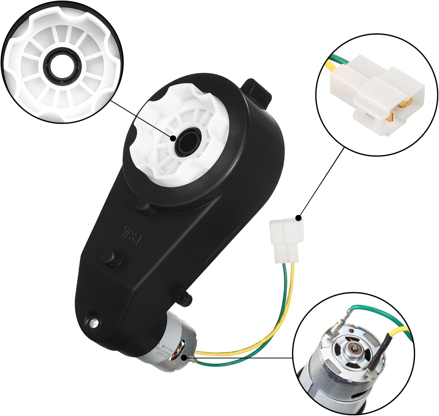 2Pcs 24V 12000RPM Kids Ride On Car Gearbox Motor, 24V RS555 Drive Motor, Suitable for 24 Volt Children's Ride On Toy Cars, Replacement Drive Motors for 24 Volt Children's Ride-On Toy Cars