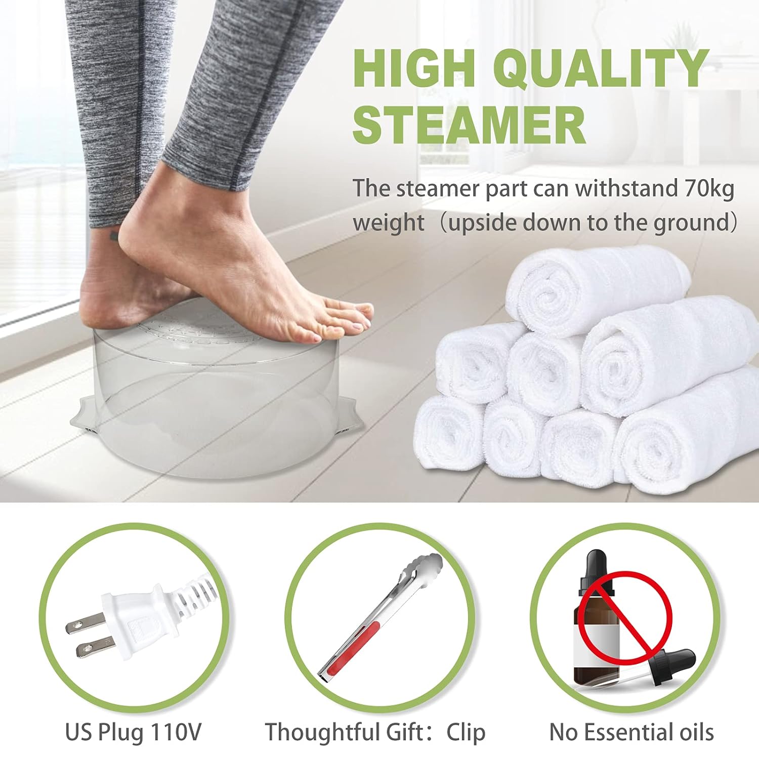 Mini Hot Towel Steamer and Warmer, Moist Towel Fast Heater with Auto-Off Function When Lack of Water, 60 Minutes Timer, 400W : Beauty & Personal Care