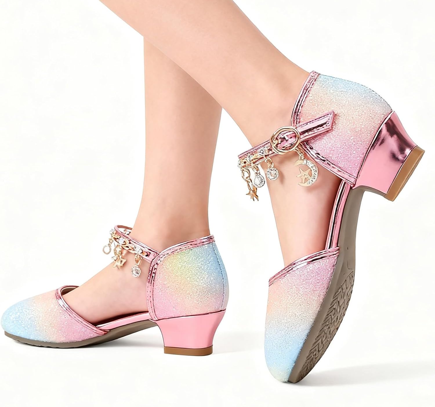 Girls Sandals Princess Shoes Sparkly Crystal Style Open Toe Dress Sandals For Girls Party And Formal Occasion Wear