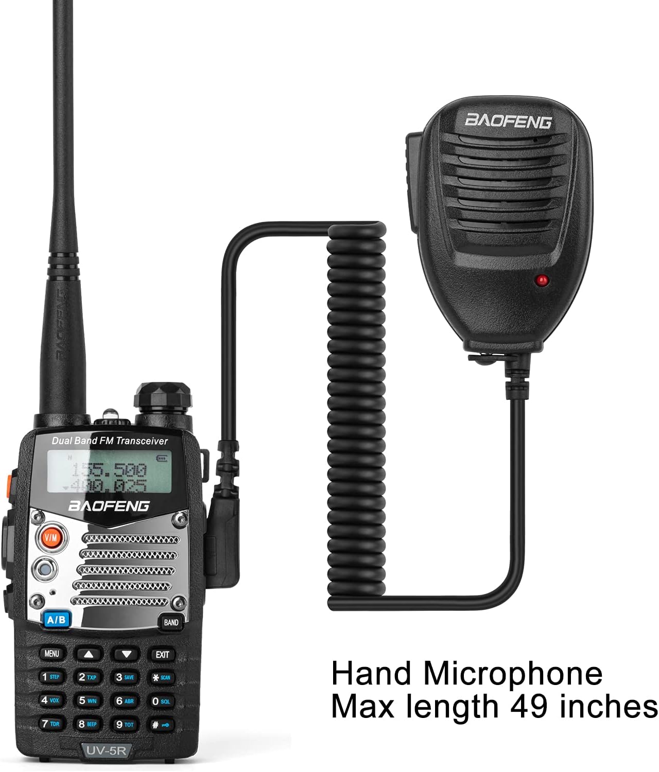 BaoFeng UV-5R 8W Ham Radio Walkie Talkie Dual Band 2-Way Radio with an Extra 3800mAh Battery Handheld Walkie Talkies with Baofeng Hand Mic and Programming Cable : Electronics