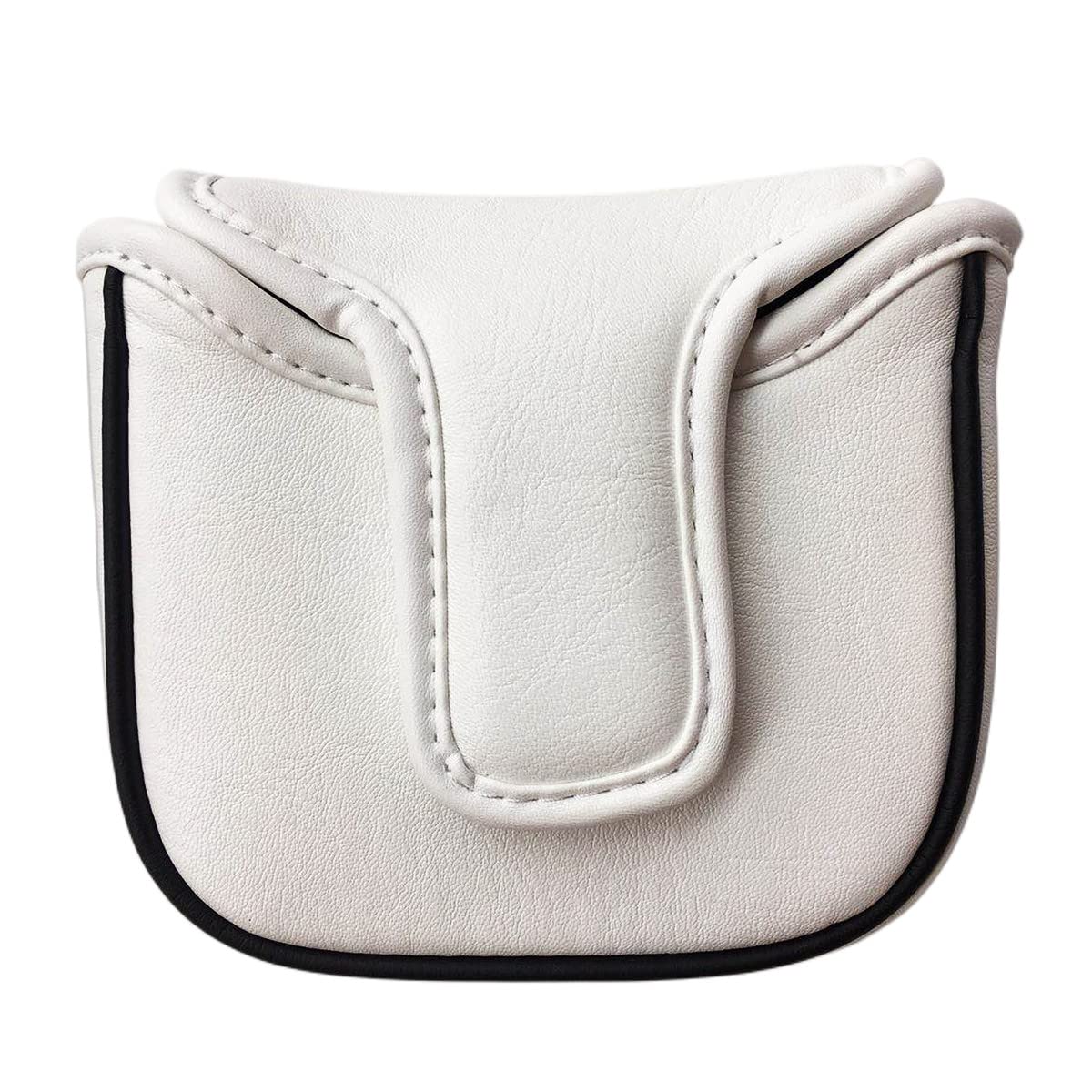 Classic White Golf Square Mallet Putter Head Cover, Putter Headcover fits for Scotty Cameron, Taylormade Putters (White)