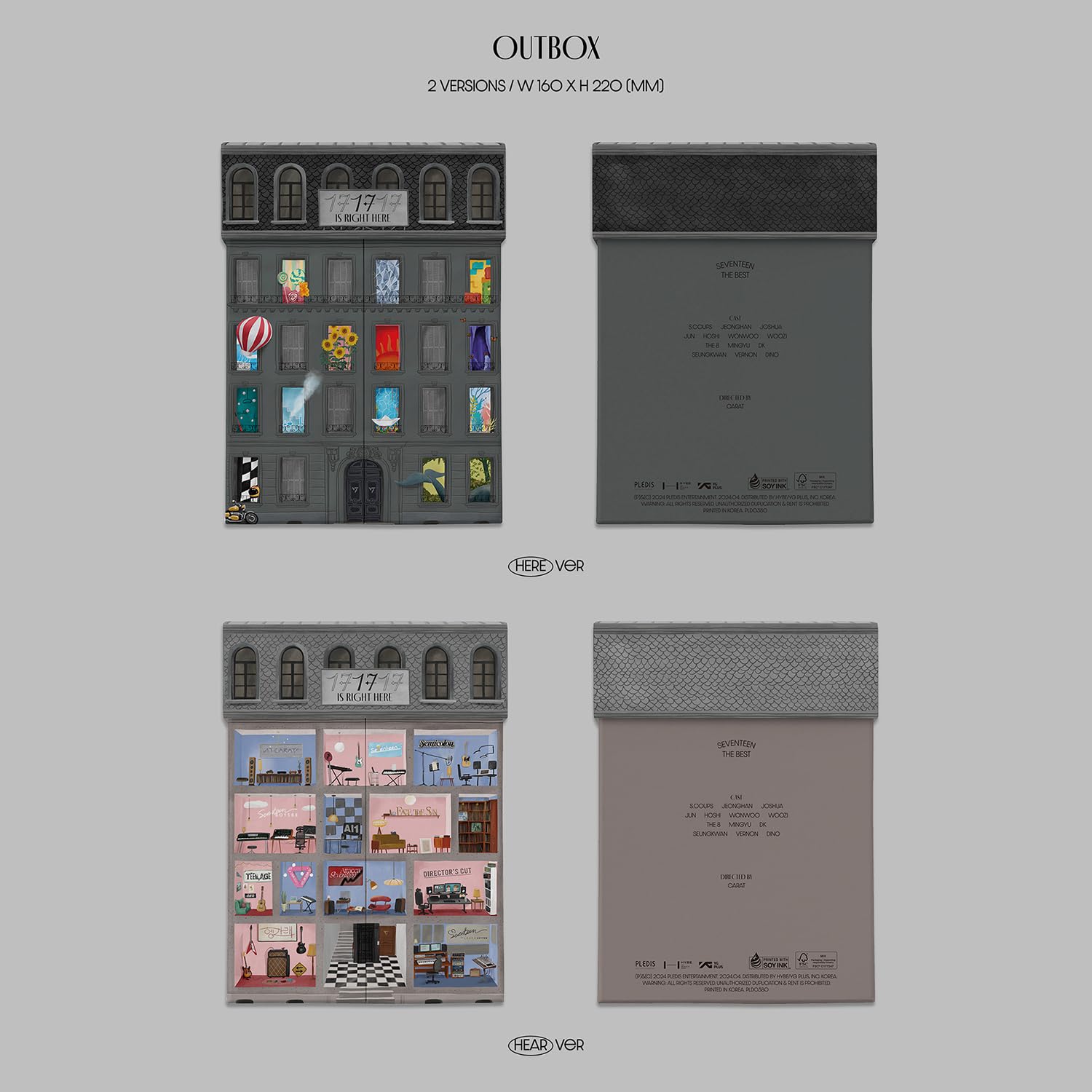 SEVENTEEN - BEST ALBUM [17 IS RIGHT HERE] (HEAR Ver.) Photo Book + Archiving Book + Lylic Book + Photo Book R + Folded Poster + Photocard + Random Photocard + 2 Pin Badges + 4 Extra Photocards