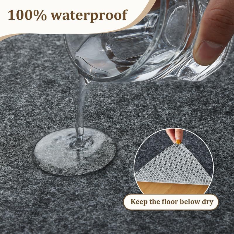 2x3 Ft Non Slip Rug Pad, Dual Surface Felt and Rubber Gripper Backing, 1/4 inch Thick Carpet Liner for Hardwood Floors, Under Area Rug Protective Cushioned Pads, Keep Rugs Safe and in Place