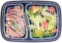 Vista 12 de Restaurantware Asporto - Cajas para llevar con compartimento de 32 onzas, 50 recipientes para preparar comidas para microondas, 2 compartimentos