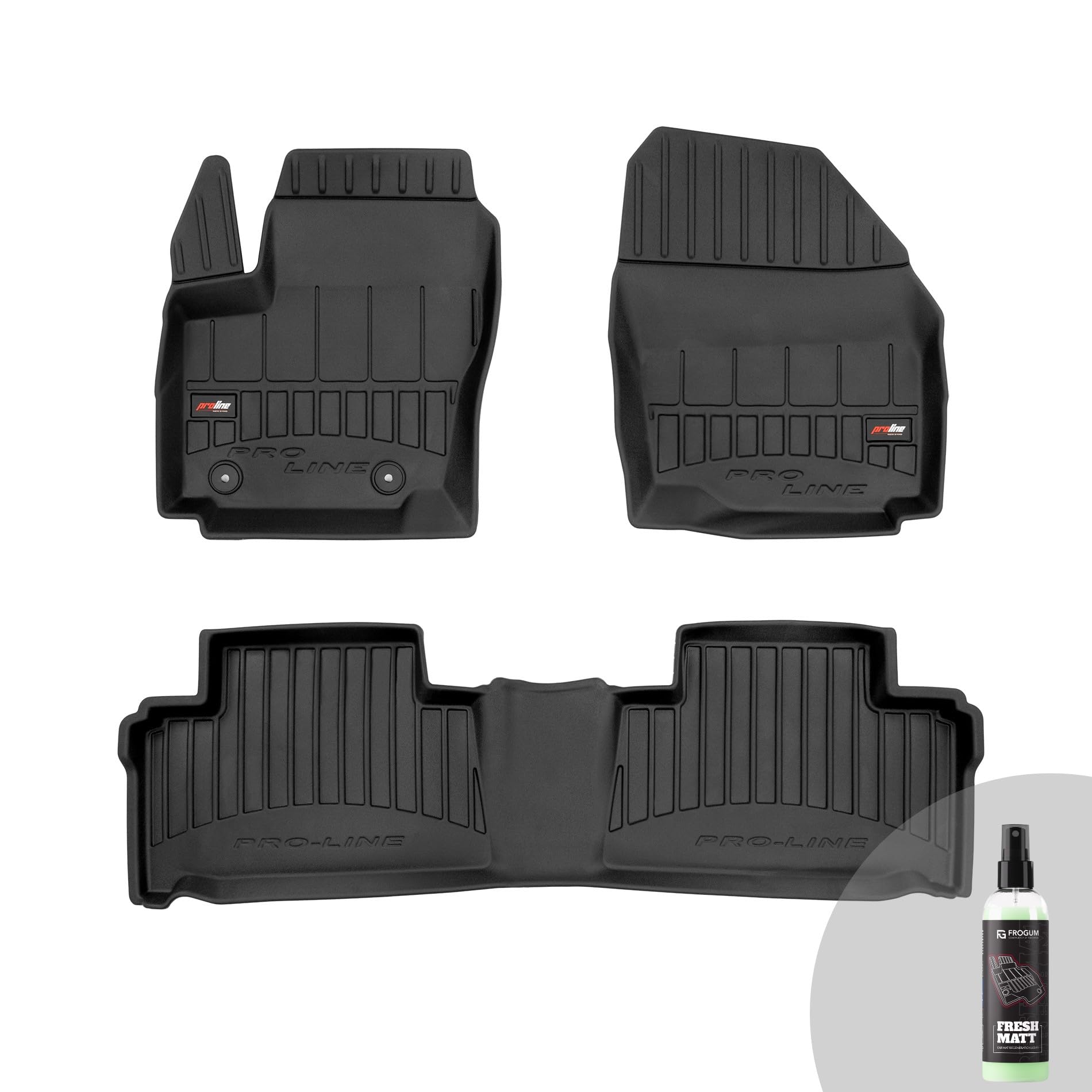 FROGUM ProLine 3D Alfombrillas de Goma para Coche exclusivas Alfombras para Ford S-MAX I 2006-2014 | Los Bordes más Altos | Tamaño