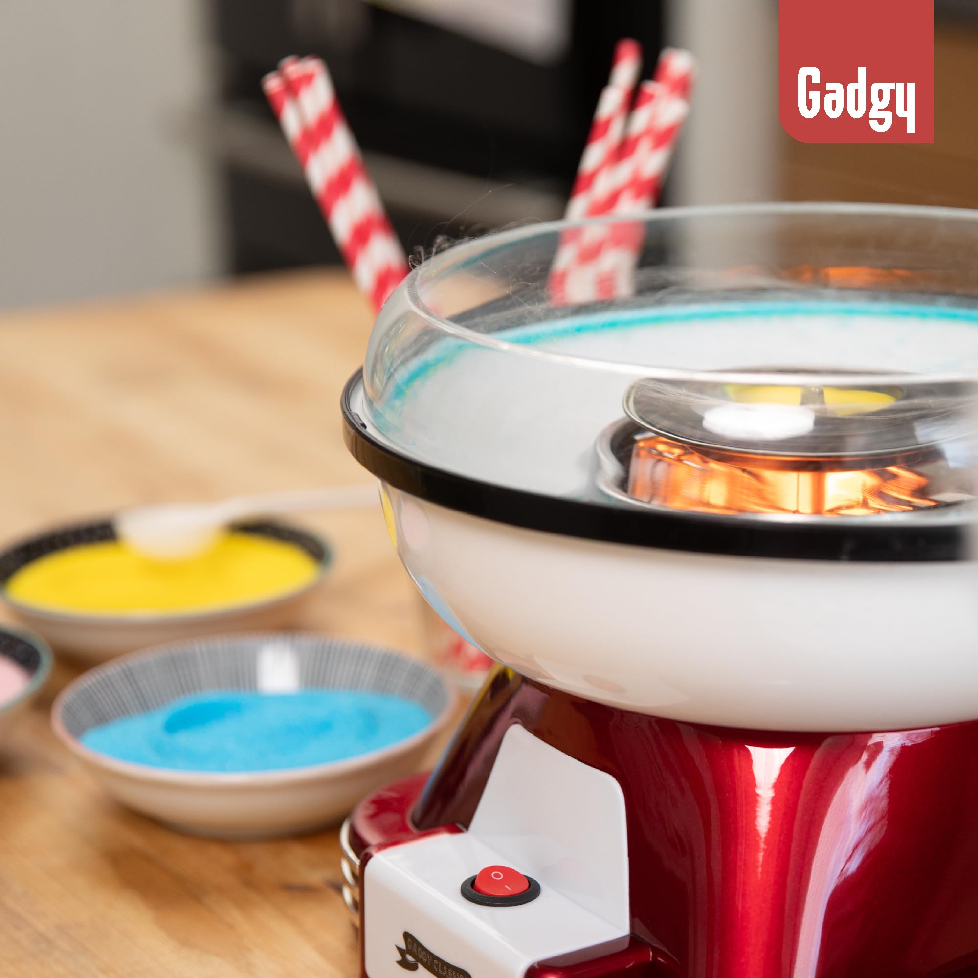 Gadgy Zuckerwattemaschine 500W Retro Zuckerwatte Maker mit Zubehör