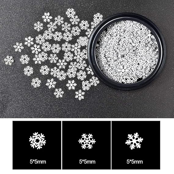 Nail Glitter Christmas Gold Snowflakes Nail Art Sequins Powder Dust Flakes 3D Nail Charms Decoration UV Gel Polish Tips 5x5mm Christmas Snowflakes Ultrathin Nail Sequins Nail Flakes Nail Decoration